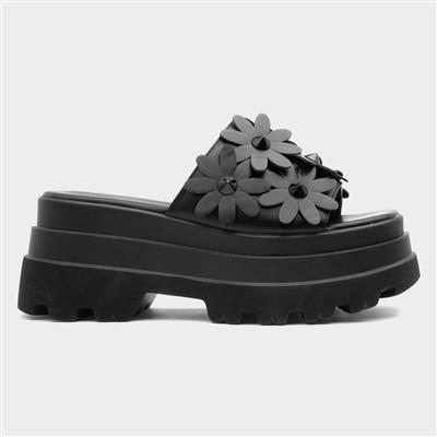 Swag01 Womens Black Flower Sandals