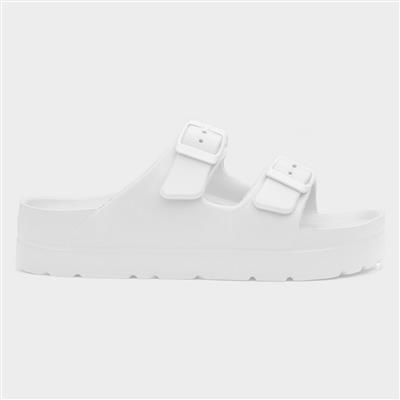 Rome1 Womens White Double Buckle Sandal