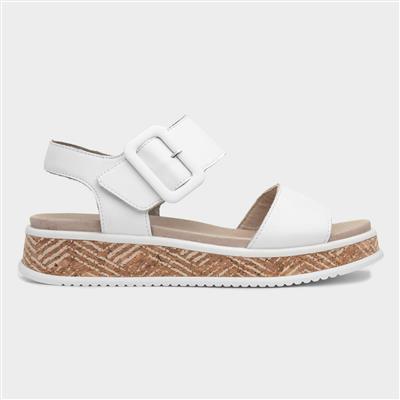 by Rieker Womens White Leather Sandal