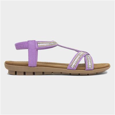 Embar Womens Lilac Diamante Sandal