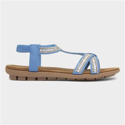 Embar Womens Blue Diamante Sandal