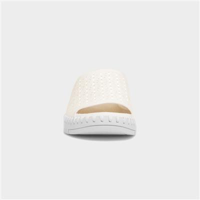 Milos Womens White Sequin Sandal