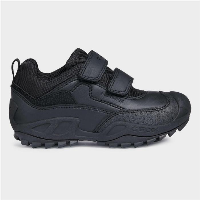 Geox J New Savage Boys Shoe in Black Sizes 26-31