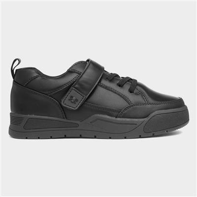 Max Boys Black Easy Fasten Shoe