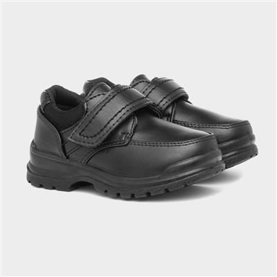 Boys' Black Easy Fasten School Shoes