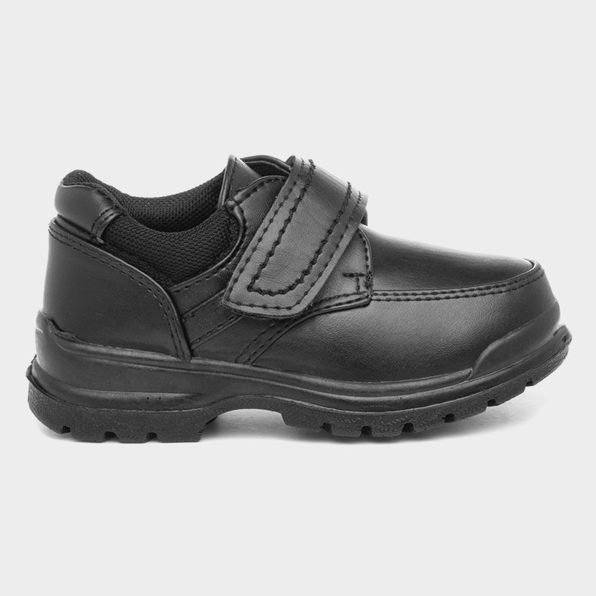 Boys' Black Easy Fasten School Shoes