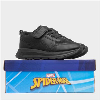 Kids Black Easy Fasten Shoe