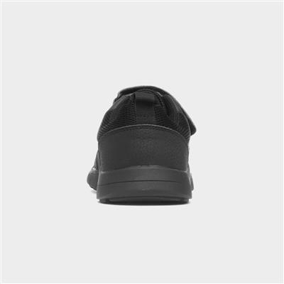 Boys Black Easy Fasten Shoe