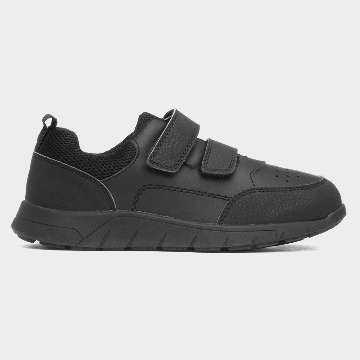 Boys Black Easy Fasten Shoe