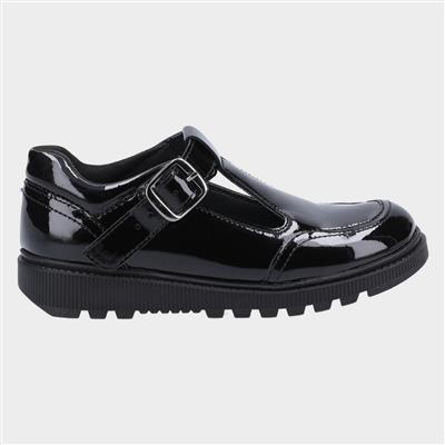 Kerry Junior Kids Black Leather Shoe