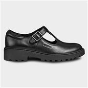 Geox J Casey Black T-Bar Buckle Shoe Sizes 28-31 (Click For Details)