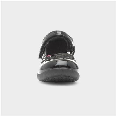 Girls Black Patent School Shoe