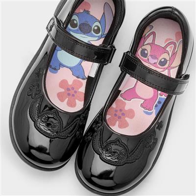 Girls Black Patent School Shoe