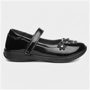 Walkright Girls Black Patent Flower School Shoe (Click For Details)