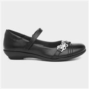 Walkright Girls Black School Shoe with Butterfly (Click For Details)