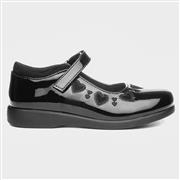 Walkright Girls Black Patent Heart School Shoe (Click For Details)