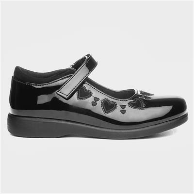 Fern Girls Black Patent School Shoe