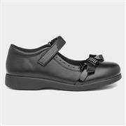 Walkright Flo Girls Black Easy Fasten School Shoe (Click For Details)
