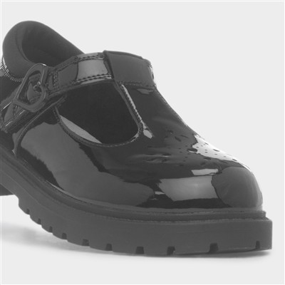 Billie Girls Black Patent T-Bar Shoe