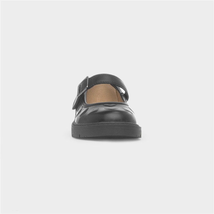 Betty Girls Black Heart School Shoe