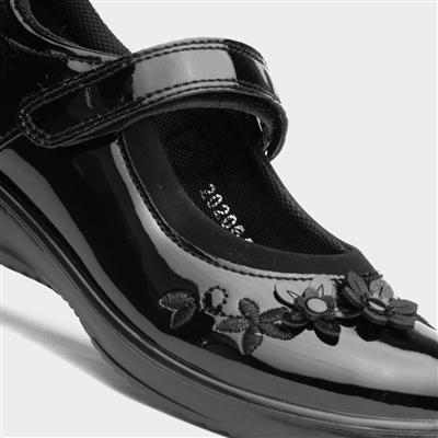 Cleo Girls Black Patent Shoe