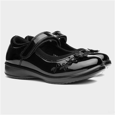 Cleo Girls Black Patent Shoe