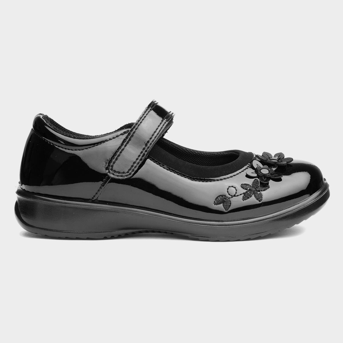 Cleo Girls Black Patent Shoe