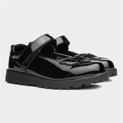 Walkright Lori Girls Black Patent School Shoe 202065 Shoe Zone