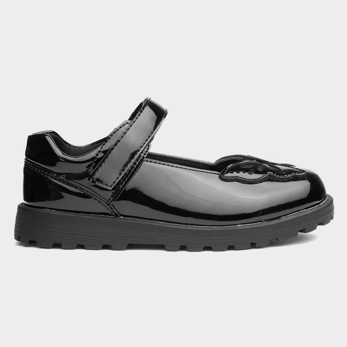 Lori Girls Black Patent School Shoe