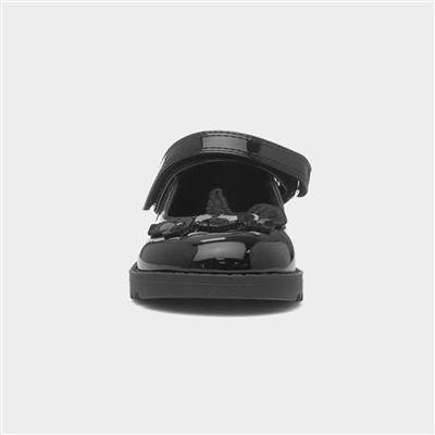 Maiden Girls Black Patent Unicorn Shoe