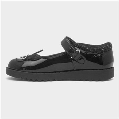 Maiden Girls Black Patent Unicorn Shoe
