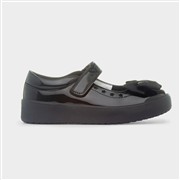 Disney Stitch Girls Black Shiny Bow School Shoe (Click For Details)