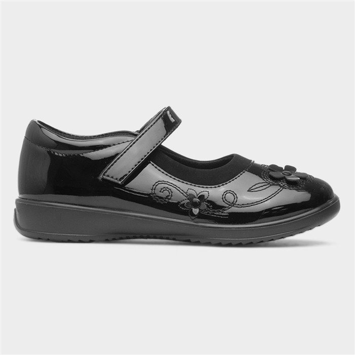 Collins Girls Black Patent School Shoe