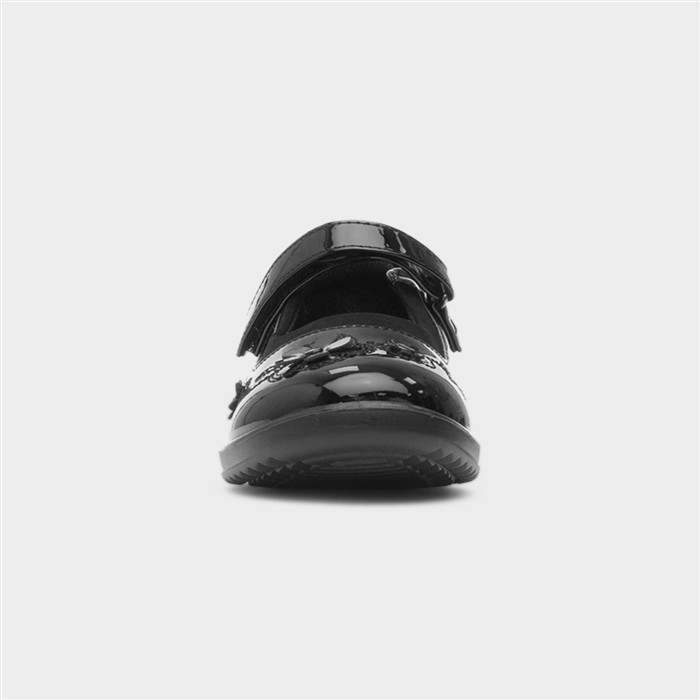 Collins Girls Black Patent School Shoe