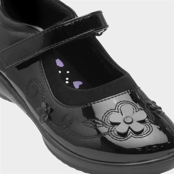 Collins Girls Black Patent School Shoe