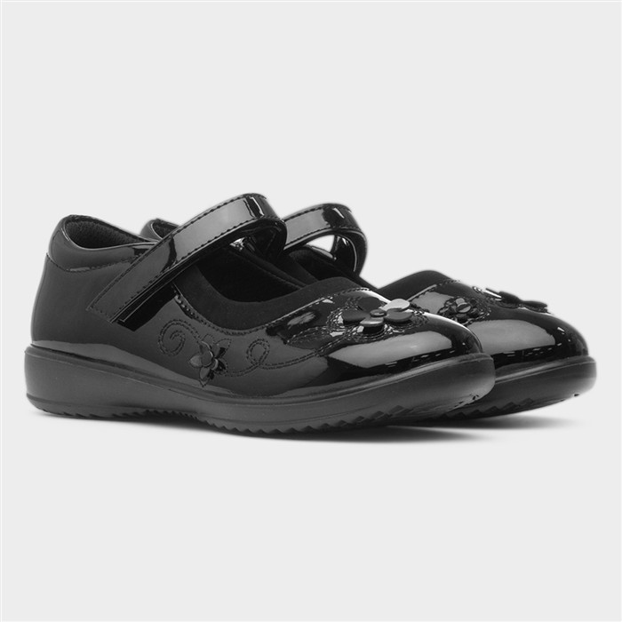 Collins Girls Black Patent School Shoe