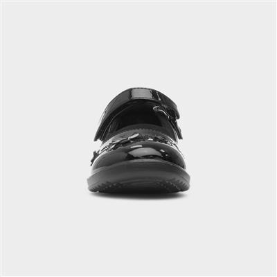Collins Girls Black Patent Shoe