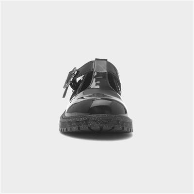 Lottie Girls Black Patent School Shoe
