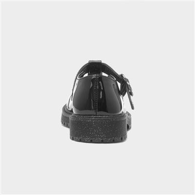 Lottie Girls Black Patent School Shoe