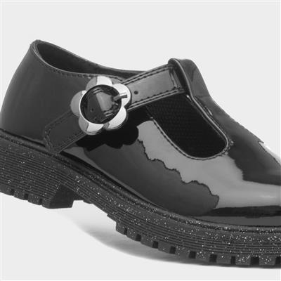 Lottie Girls Black Patent School Shoe