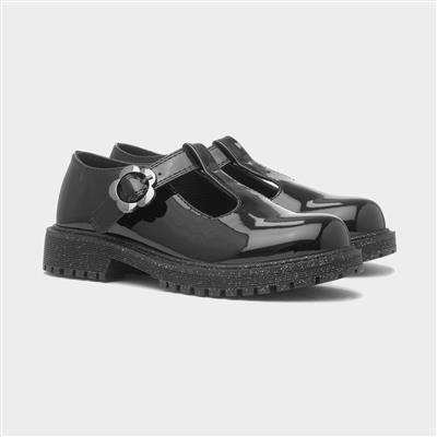 Lottie Girls Black Patent School Shoe