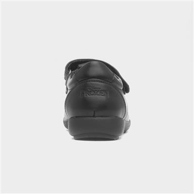 Girls Black T-Bar School Shoe