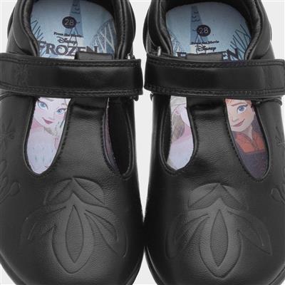 Girls Black T-Bar School Shoe