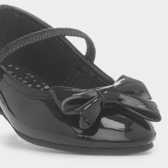Lacyann Girls Black Bow Ballerina Shoes