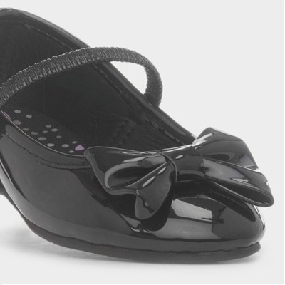Lacyann Girls Black Bow Ballerina Shoes