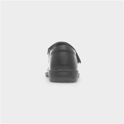 Rebecca Girls Black Heart School Shoe