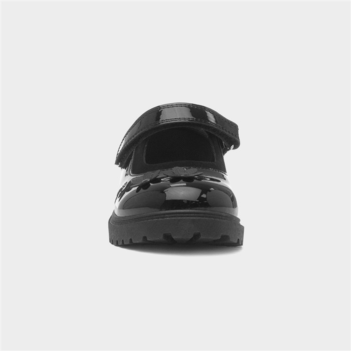 Catia Girls Black Patent School Shoe