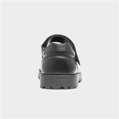 Lori Girls Black Butterfly School Shoe
