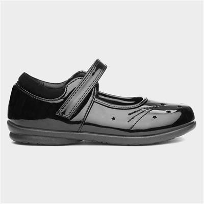 Tiana Kids Black Patent School Shoe