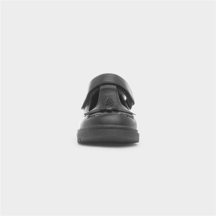 Laura Girls Black Unicorn School Shoe